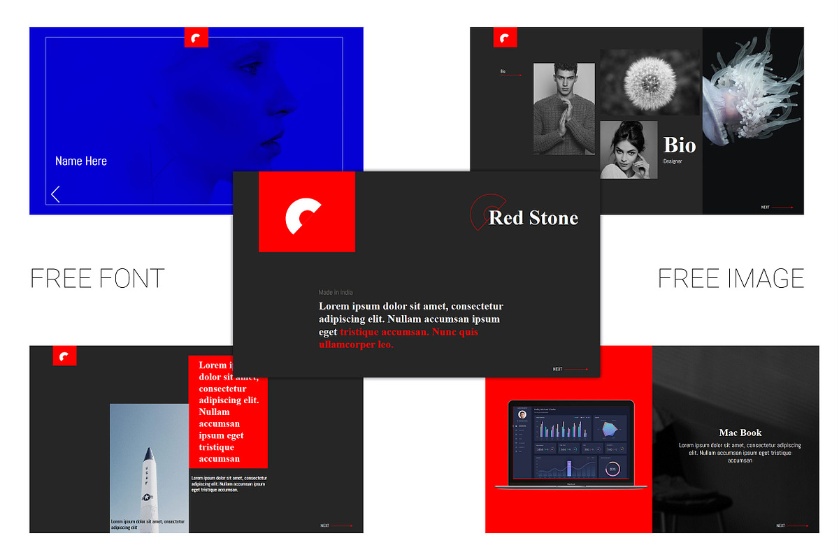 Red stone PowerPoint Template, a Presentation Template by ORCOLOR (Photo 4 of 6)