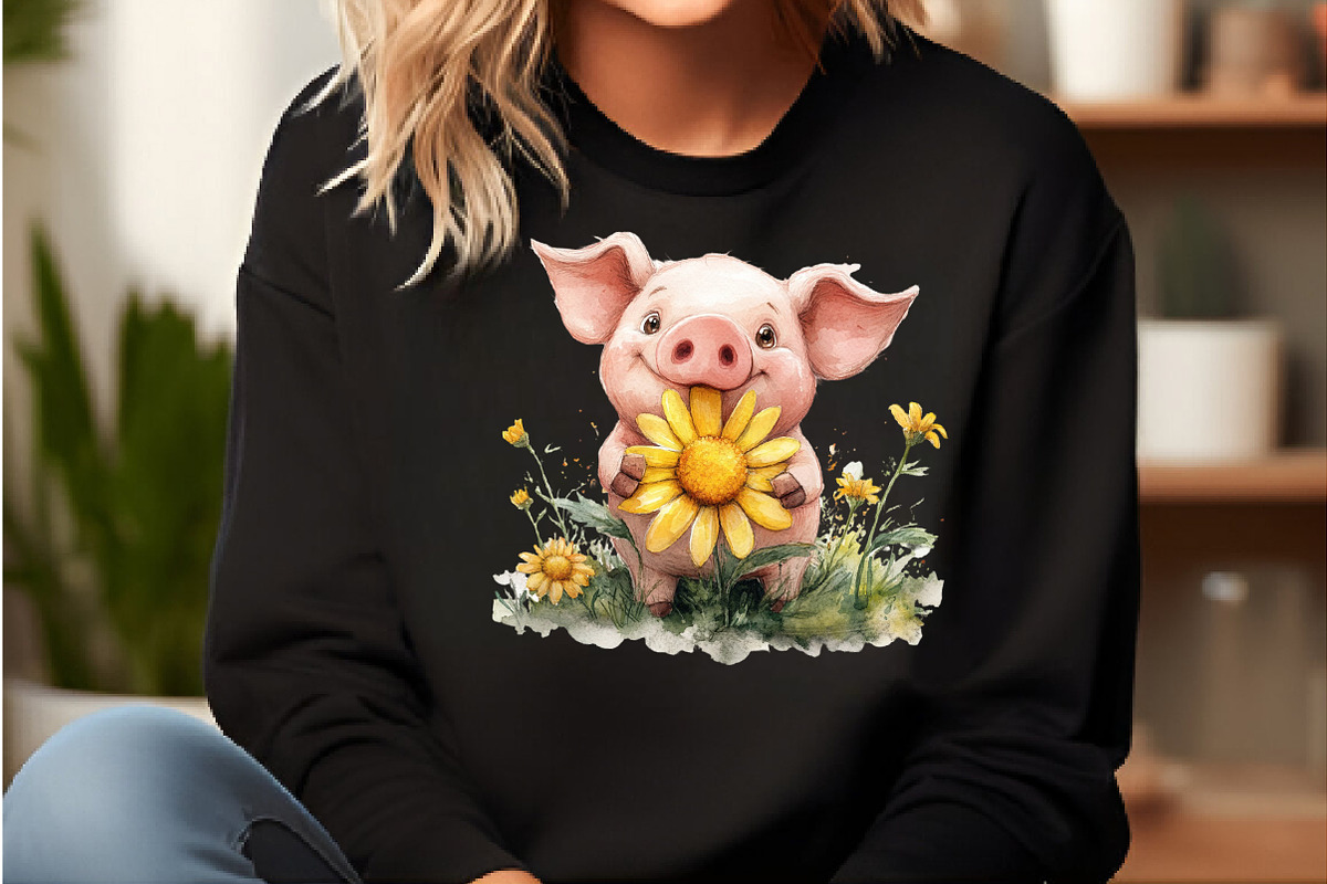 Funny Pink Pig Clipart Bundle, an Illustration by DreamCafeArt (Photo 6 of 9)