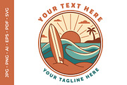 Surfboard sticking out of the sand, an Object Illustration by nandinigraphics (Thumbnail 1 of 3)