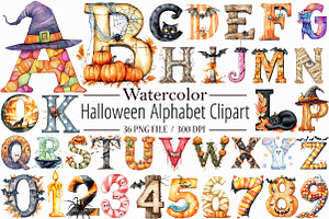 Halloween Alphabet Sublimation Clipa, an Illustration by Libby Wishes