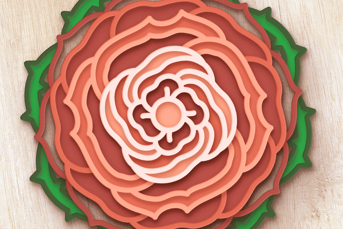 3D Rose Flower Mandala - SVG Cut Fil, a Decorative Illustration by Arshad Ali (Photo 4 of 8)