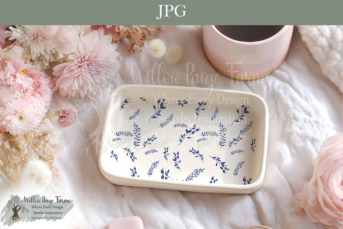 Blue Fern Toile Seamless Pattern, an Object Illustration by Willow Paige Farms (Photo 7 of 8)