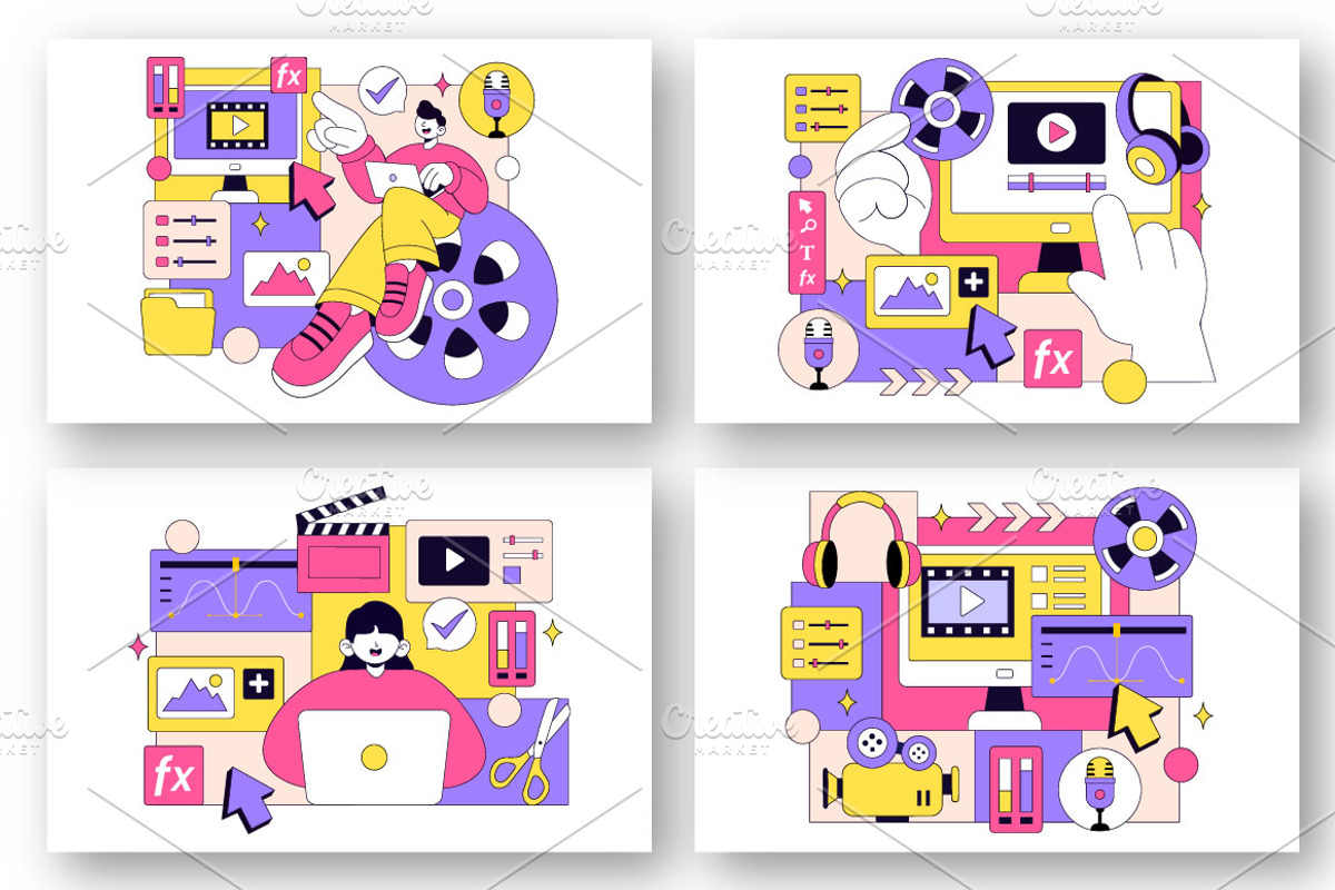 10 Video Editor Program Illustration, a Technology Illustration by denayunebgt (Photo 3 of 4)