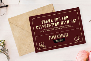 Birthday Thank You Card Celebration, a Card Template by MightyDesign