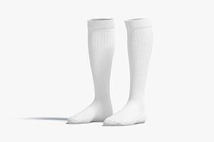 White Knee High Socks 3D Model