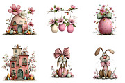 Pink Easter Watercolor Clipart Bundl, an Illustration by Sublimation Artist (Thumbnail 5 of 7)