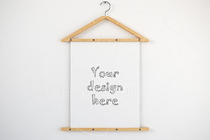 Clean poster hanger mockup 8x10"