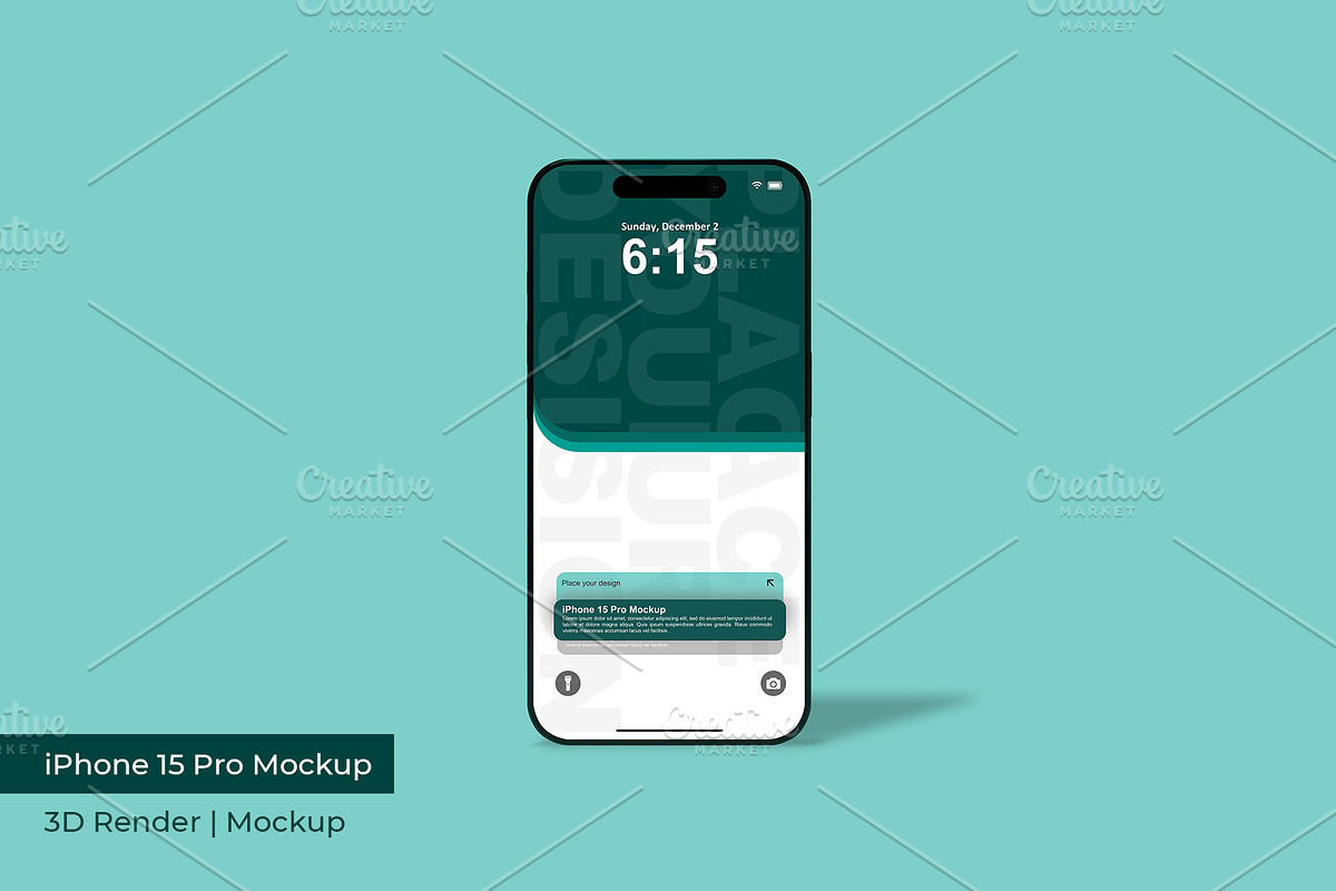 iPhone 15 Pro Mockup | 3D Rendering, an iPhone Mockup by mrfauzi (Photo 1 of 17)