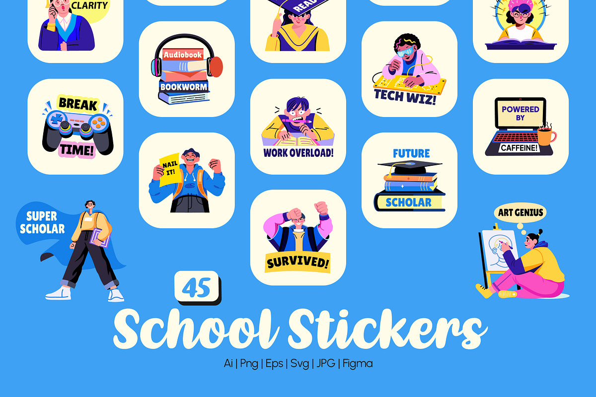 Animated School Stickers Collection, an Emoji Icon by Prosymbols (Photo 1 of 4)