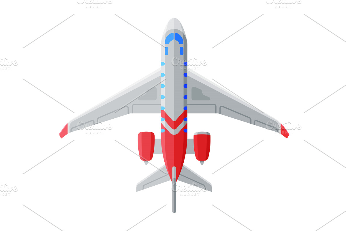 Flying Aircraft, Airplane View from, a Transportation Illustration by TopVectors