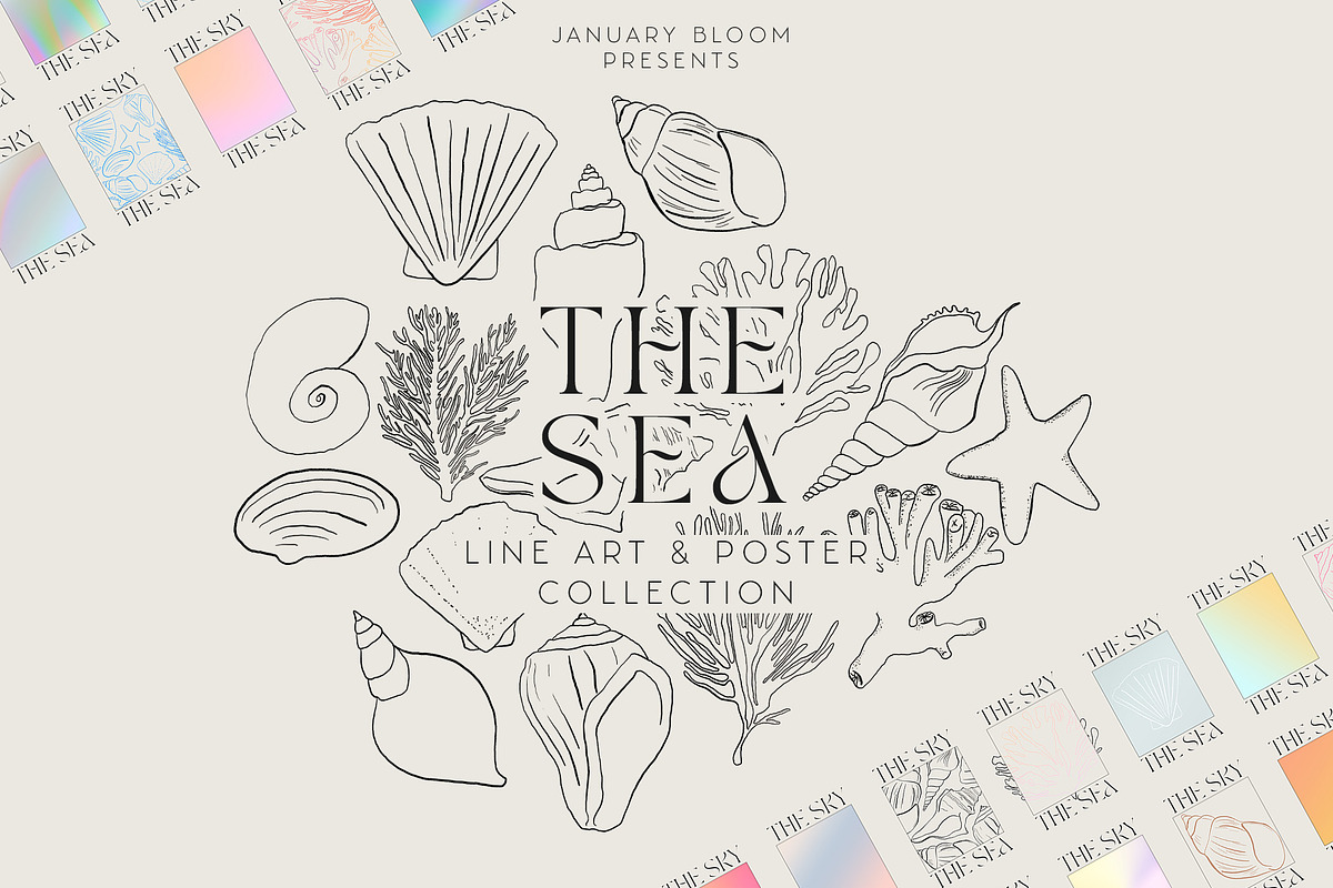 Beach, Sea & Gradient Poster Design, an Illustration by January Bloom (Photo 1 of 14)