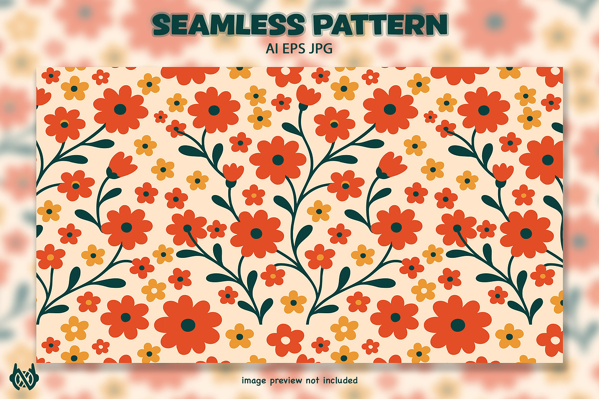 Minimalist Flowers - Pattern, a Pattern Graphic by NOX Labs