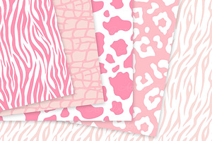 Pink Animal Print Digital Paper