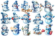 Blue Snowman Clipart, an Illustration by Designworld (Thumbnail 3 of 5)