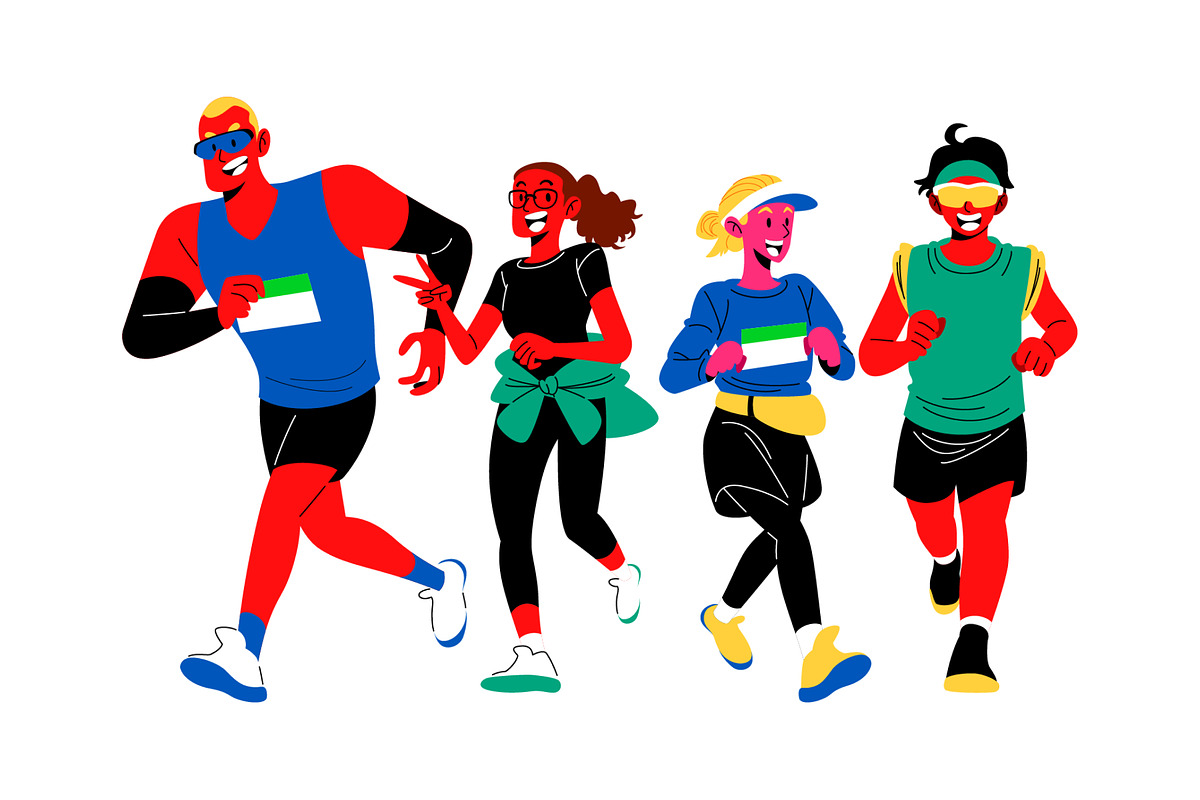 Running Characters 2 Illustration, a Sport Illustration by SLAB! Design (Photo 3 of 3)