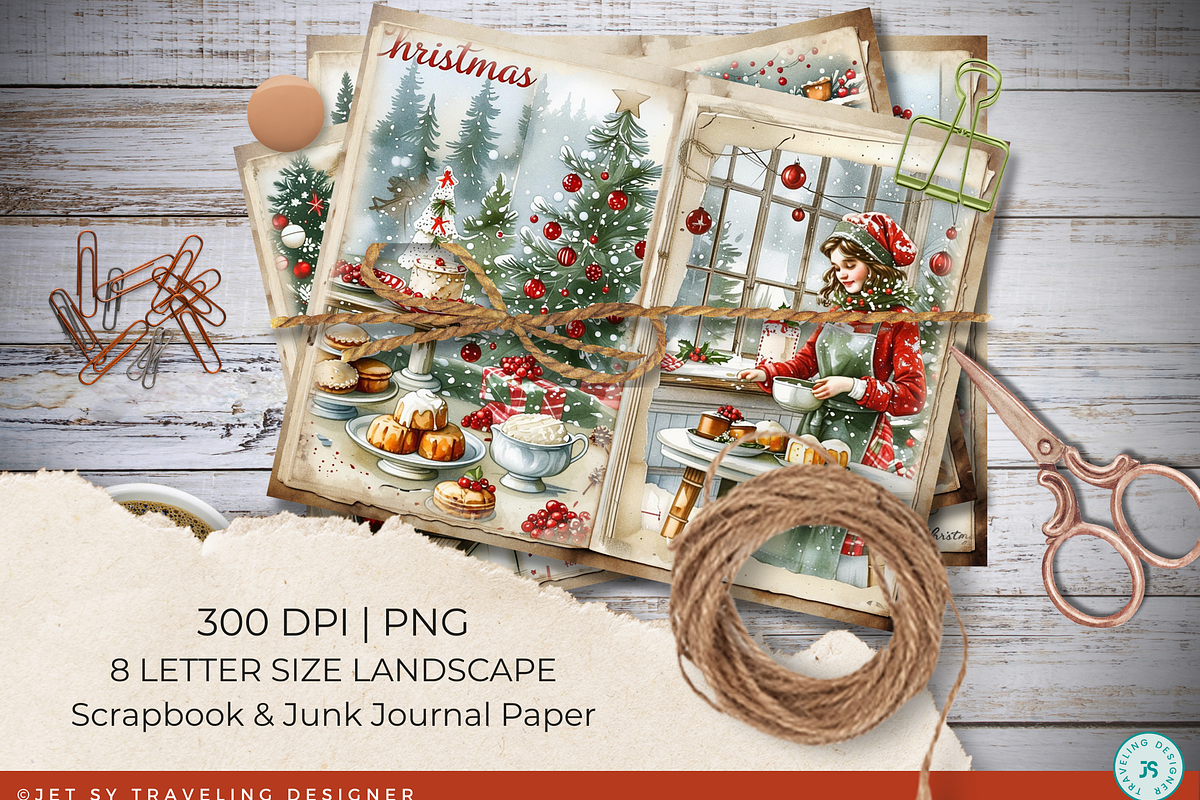 Baking Christmas Scrapbook Pages, a Background Graphic by Traveling Designer (Photo 2 of 3)