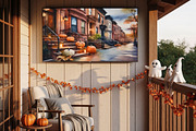 NYC Halloween House Watercolor, a Seasonal Illustration by Floraphoria (Thumbnail 8 of 9)