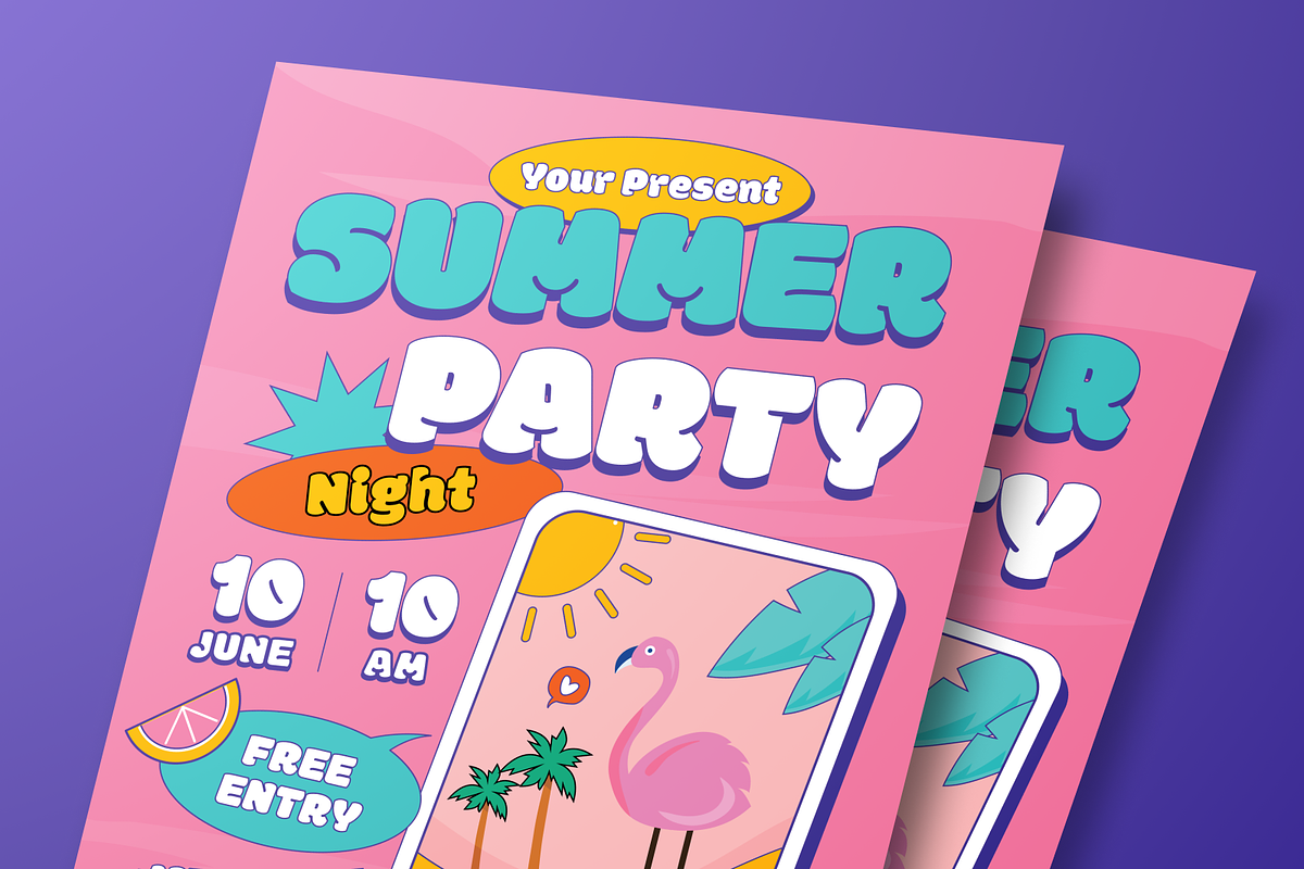 Summer Party Flyer Set, a Flyer Template by Annora Studio (Photo 5 of 6)