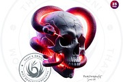 Valentines day Skulls clipart Set, a Seasonal Illustration by ThatsDesignArt (Thumbnail 9 of 10)