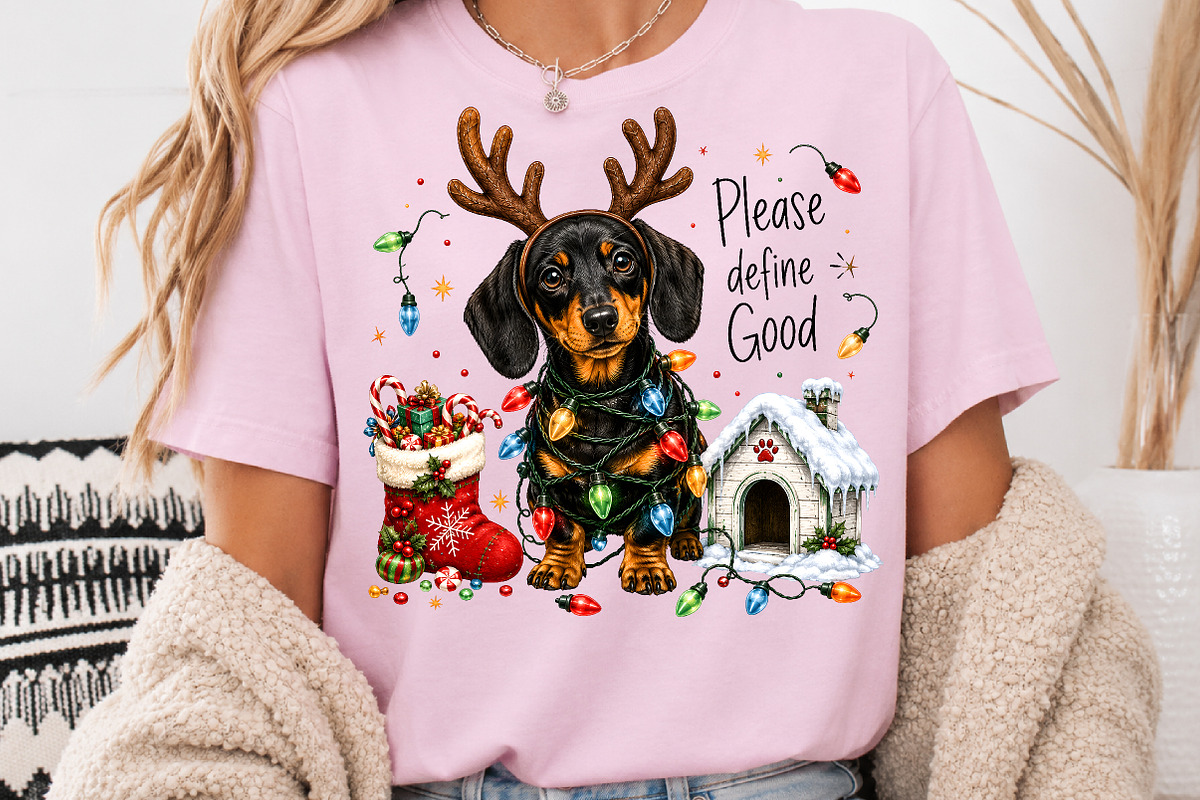 Funny Christmas Dachshund PNG, a Seasonal Illustration by Rose Art (Photo 3 of 4)