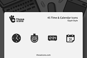 45 Time & Calendar Glyph Icon, a Solid Icon by Those Icons (Thumbnail 1 of 2)