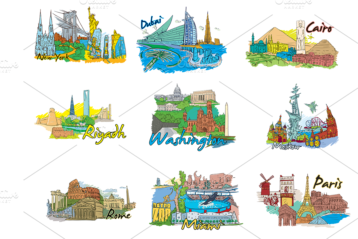 Famous cities-94 illustrations-01156, an Illustration by canve (Photo 1 of 8)