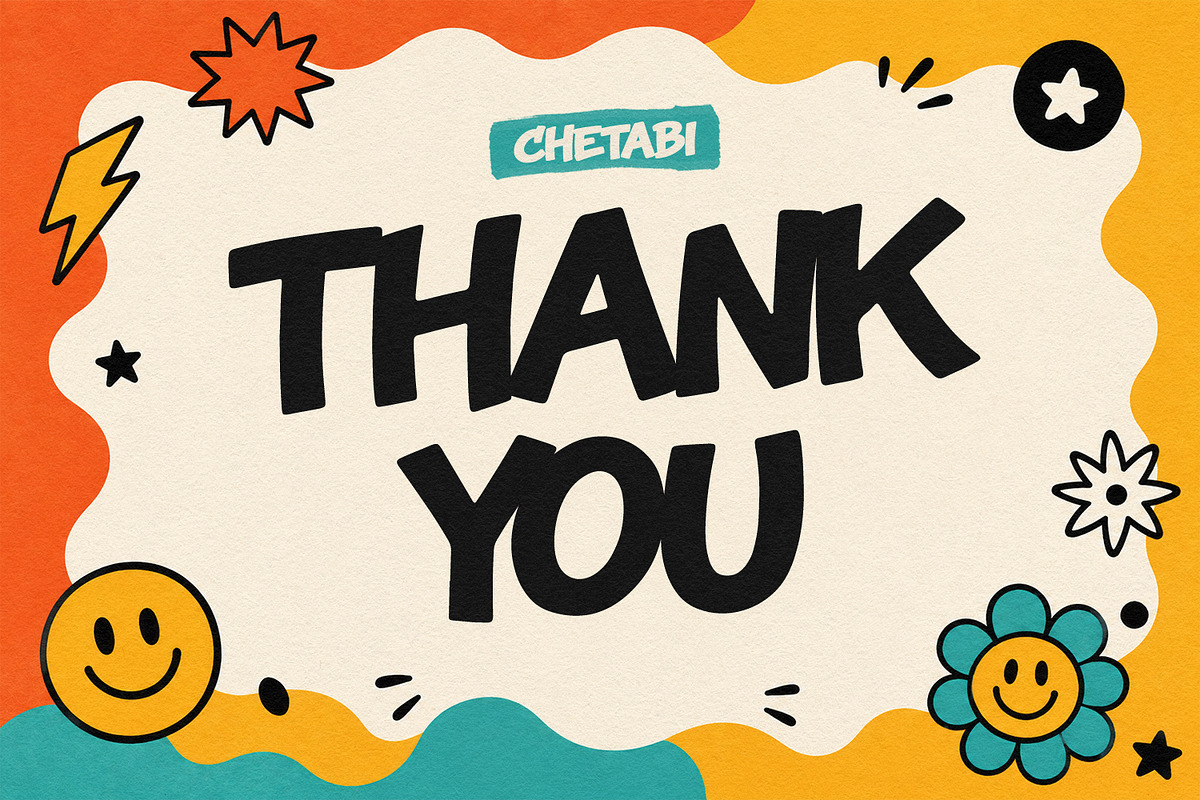 Chetabi Playful Bold Display Font, a Sans Serif Font by Maulana Creative (Photo 7 of 7)
