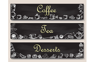 Coffee, Tea And Desserts Vector