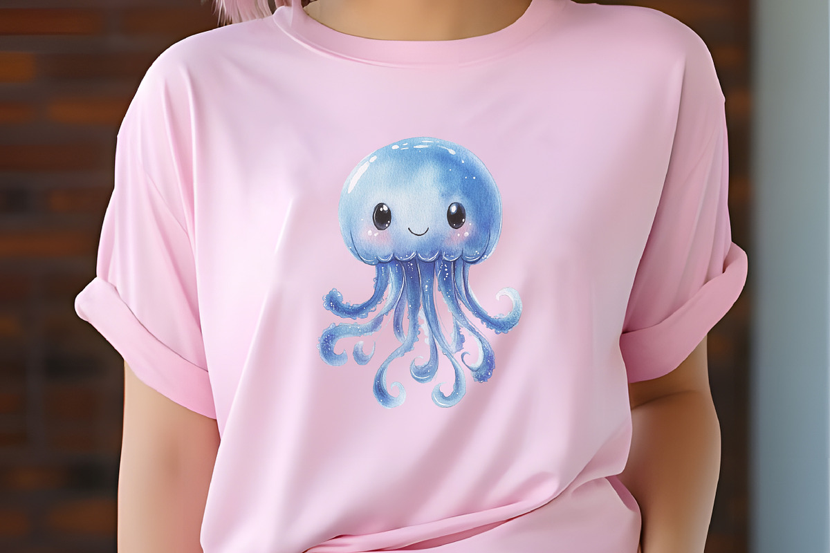 jellyfish, watercolor, cliparts, sea, an Illustration by RobertsArt (Photo 7 of 7)