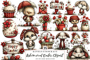Whimsical Easter Clipart Bundle, an Illustration by OK Design