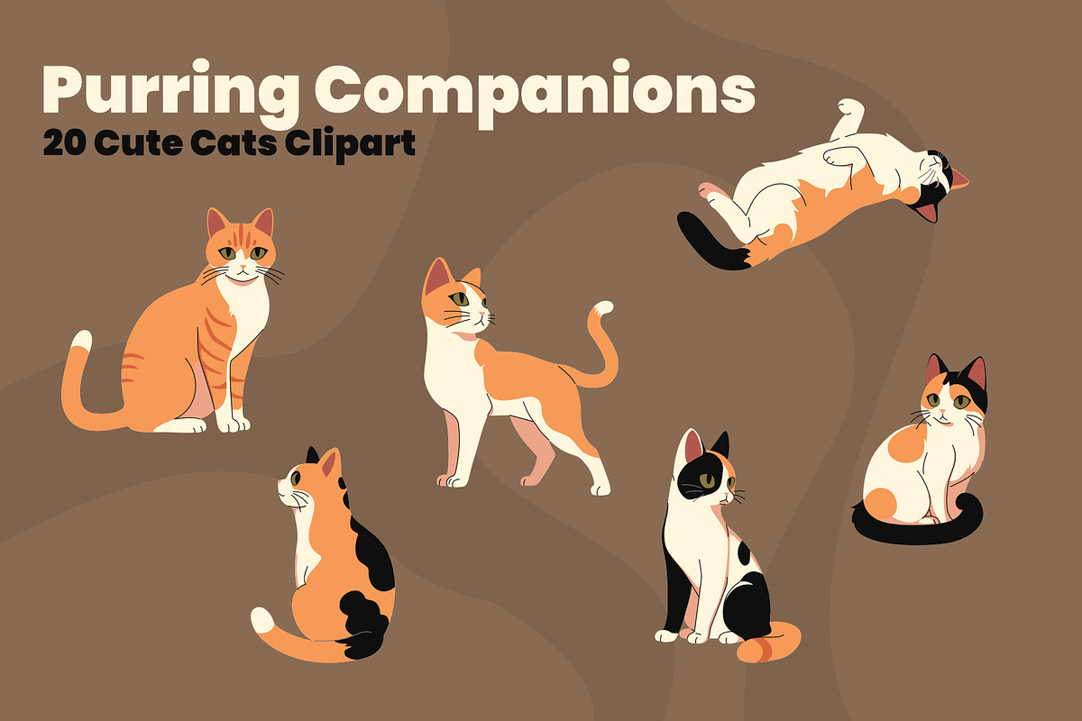 Purring Companions – 20 Cute Cats, an Animal Illustration by moja doodle (Photo 4 of 4)