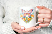 Embroidery Butterfly & Flowers PNG, an Object Graphic by V Design Creator (Thumbnail 3 of 7)