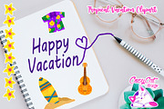 Tropical Vacation Clipart, an Object Illustration by Cozy Cat Design (Thumbnail 1 of 3)