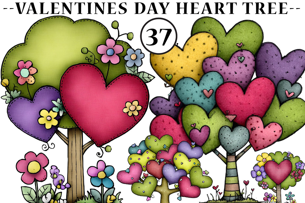 Whimsical Valentines Day Heart Tree, an Illustration by CreationArt (Photo 1 of 7)