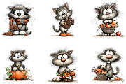 Autumn Cat Watercolor Clipart, a Seasonal Illustration by CreationArt (Thumbnail 4 of 5)