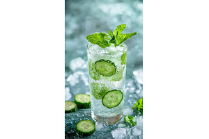 Icy Cucumber and Mint Refresher with