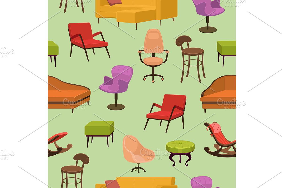Armchairs and sofas. Home interior, an Object Illustration by Vectorbuum