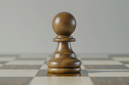 Chess pawn on chessboard on grey background, a Sports & Recreation Photo by AlyaAnd