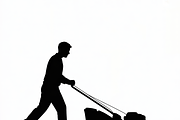 silhouette of a man mowing the lawn, an Illustration by Amazin_art (Thumbnail 17 of 21)