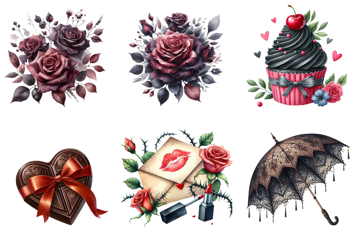 Dark Coquette Clipart, an Illustration by DreamArtGraphic (Photo 3 of 5)