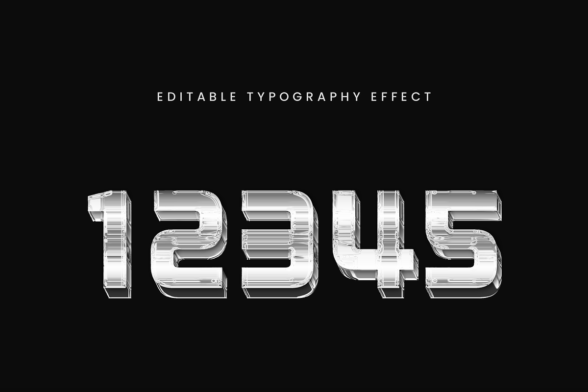 Chrome Steel 3D Text Effect preview 2