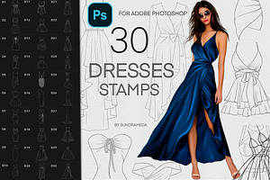 Fashion Dresses Stamp Photoshop