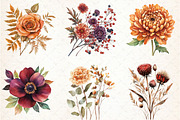 Watercolor Fall Flower Clipart, an Illustration by Libby Wishes (Thumbnail 5 of 7)