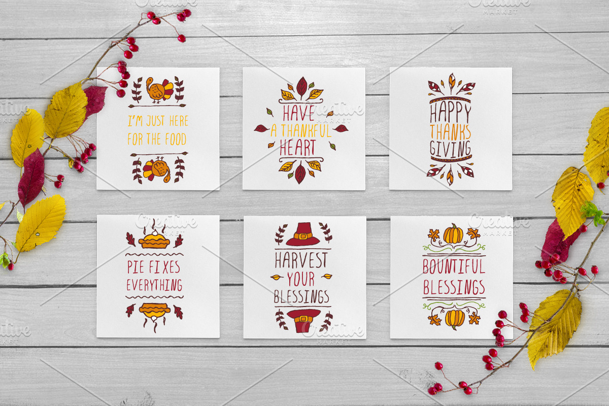 50 Thanksgiving greeting cards, a Decorative Illustration by AV Design (Photo 9 of 10)