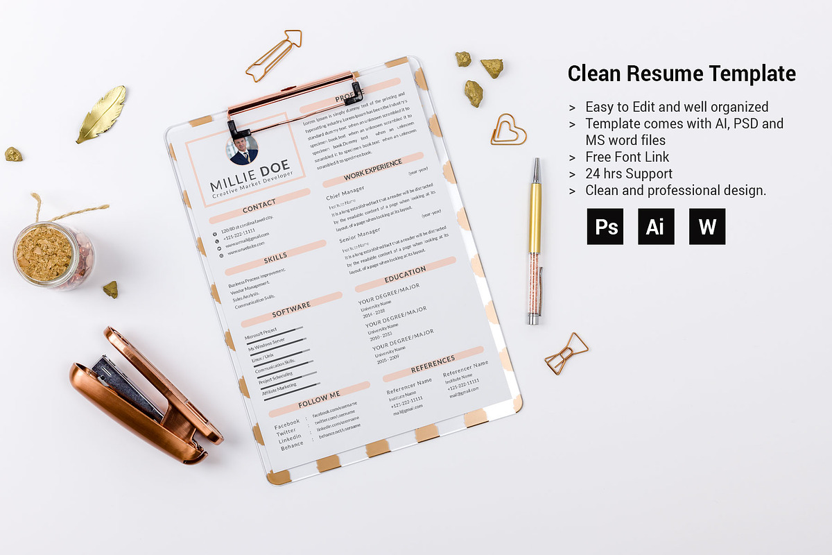 Resume Template and Cover Letter, a Resume Template by designvillage (Photo 9 of 13)