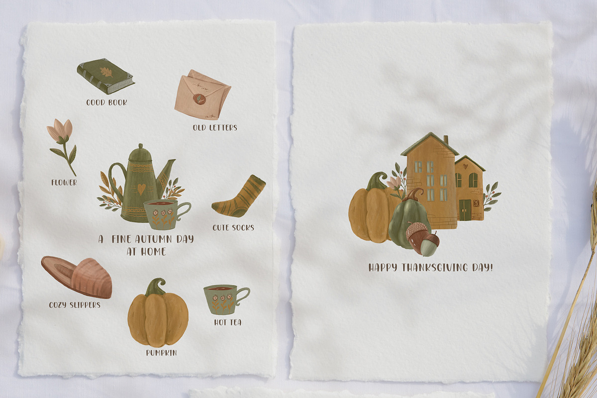 Cute fall and Thanksgiving clipart, a Texture Illustration by Tiana Geo (Photo 6 of 16)