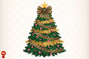 Coquette Christmas Trees Leopard Bow, an Illustration by SinaCreation (Thumbnail 1 of 7)