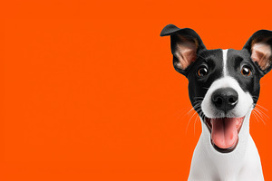 Happy black and white dog, an Animal Photo by MistyDay