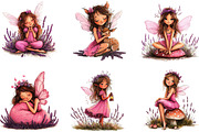 Cute Lavender Fairy Clipart, a Seasonal Illustration by Designking (Thumbnail 3 of 5)