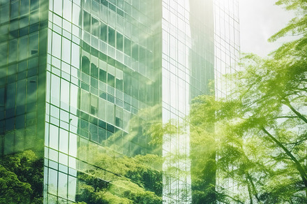 Green city double exposure concept, a Photo by Dvoevnore photos